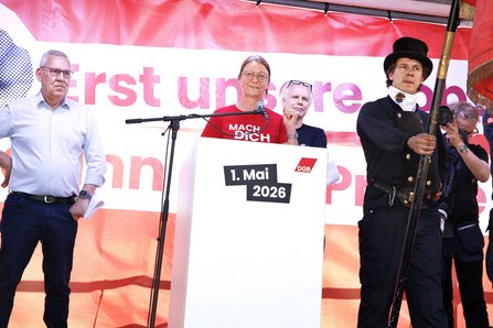 Demonstartionszug des DGB zum 1. Mai 2026 vom Strausberger Platz zum Roten Rathaus