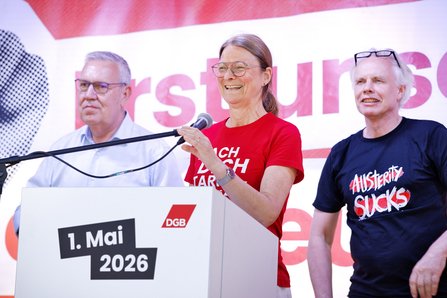Demonstartionszug des DGB zum 1. Mai 2026 vom Strausberger Platz zum Roten Rathaus