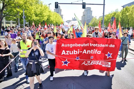 Demonstartionszug des DGB zum 1. Mai 2026 vom Strausberger Platz zum Roten Rathaus